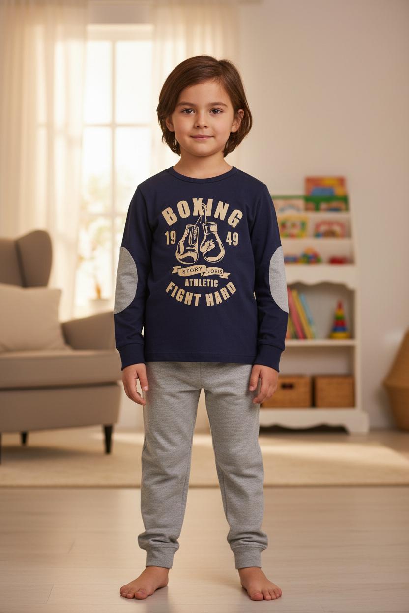 Pigiama caldo cotone "Boxing club" 225402 BG STORY LORIS 