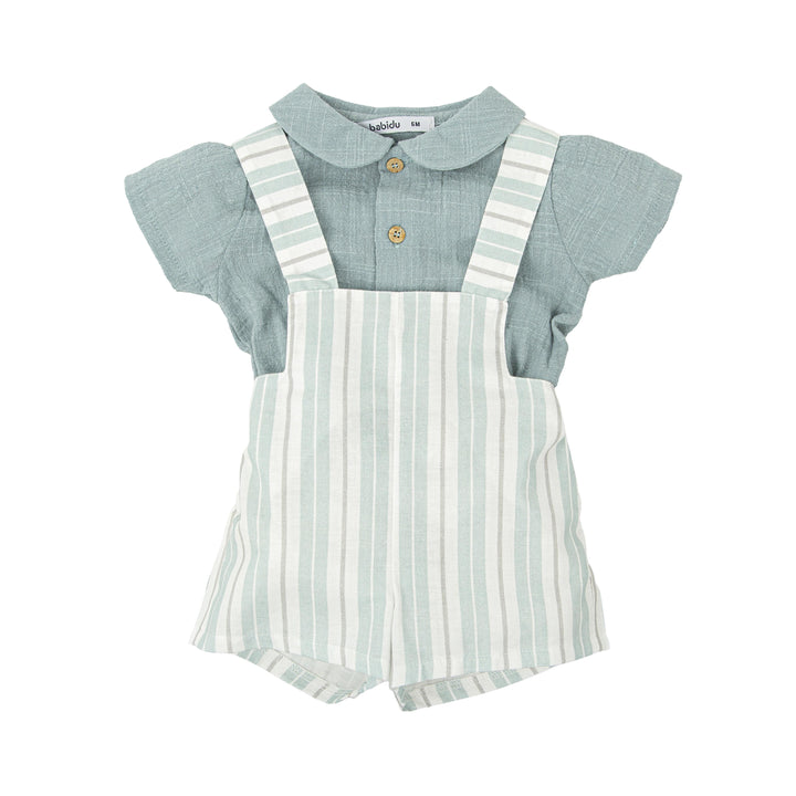 Completo camicia e salopette a righe 42418 OT BABIDU 