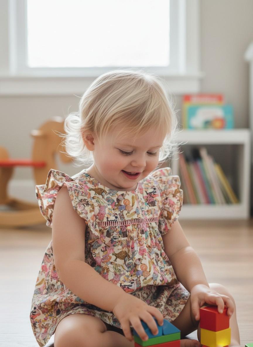 Blusa smanicata con stampa animali in cotone MUZ FANT ORSO BRUNO 