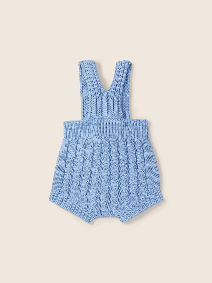 Salopette in filo a trecce azzurro 09305B 11 WEDOBLE 