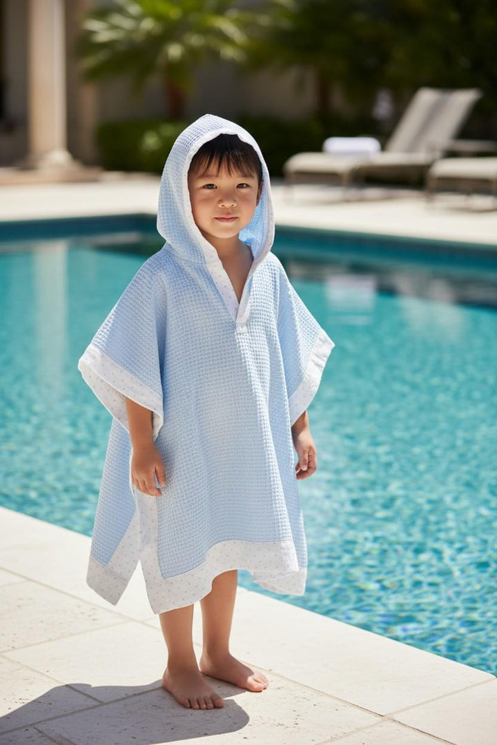 Poncho a nido d'ape con profili a pois LIPARI 92/70 Mantì 