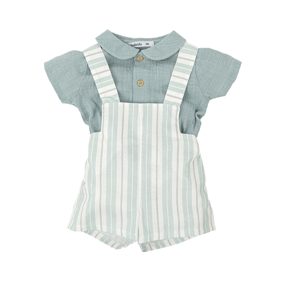 Completo camicia e salopette a righe 42418 OT BABIDU 