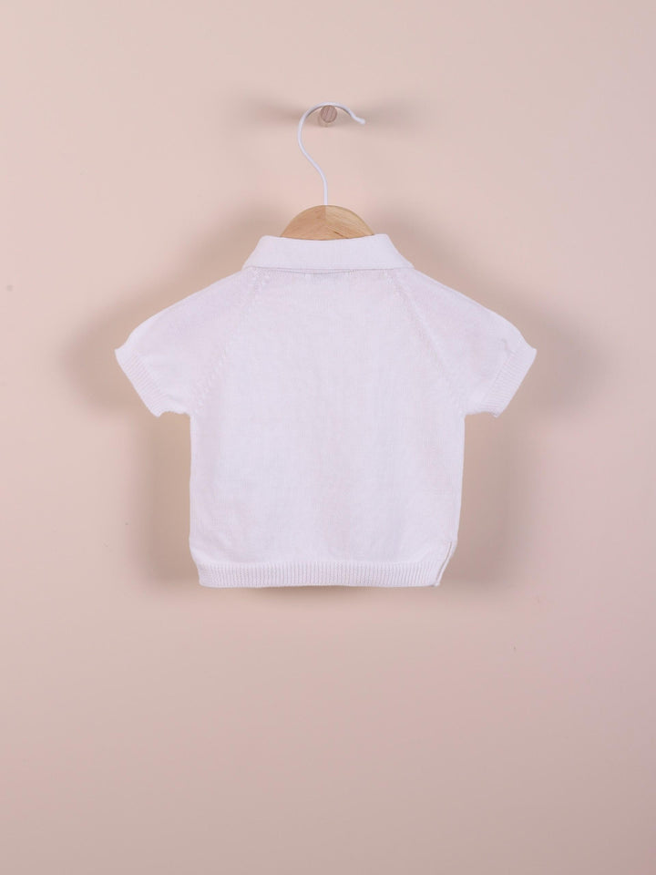 Polo a maniche corte in filo di cotone bianco 09319A 03 WEDOBLE 
