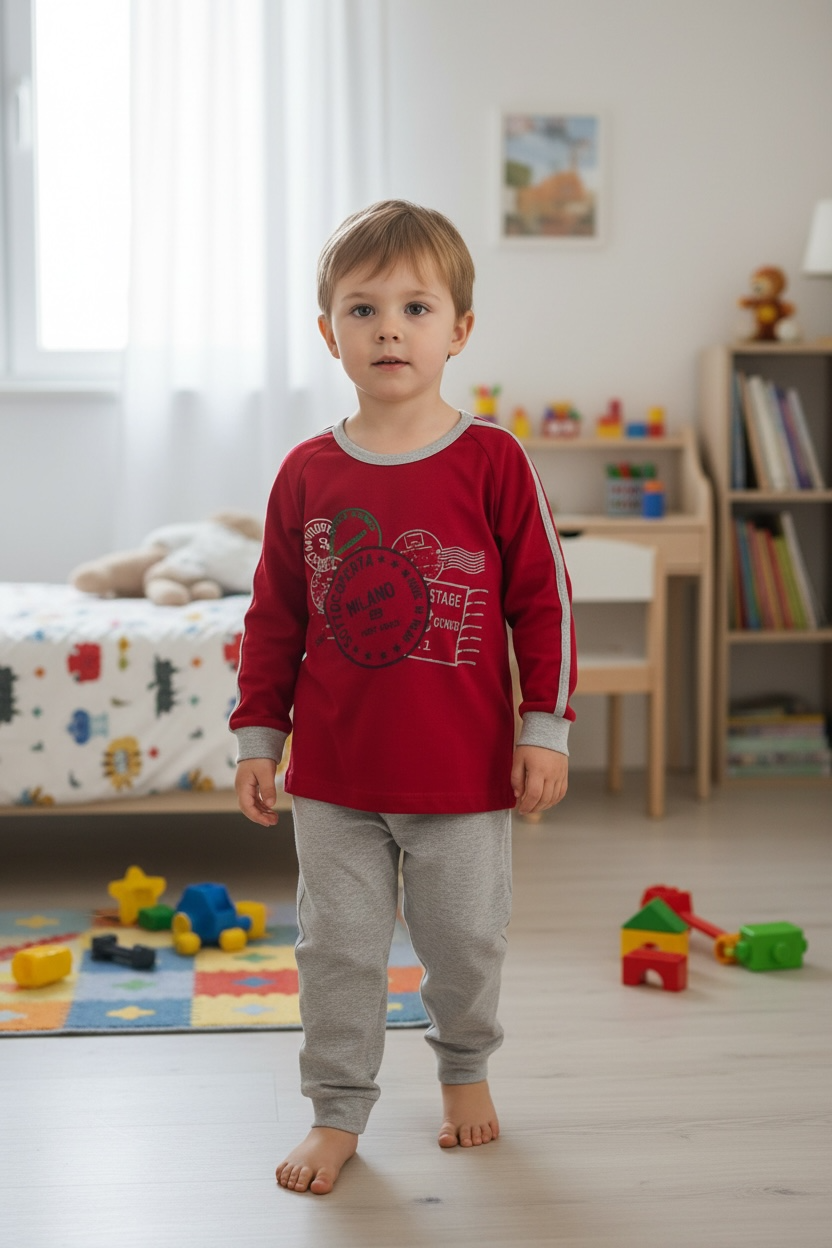 Pigiama in caldo cotone con grafica SI15 2225I15 095# SOTTOCOPERTA 