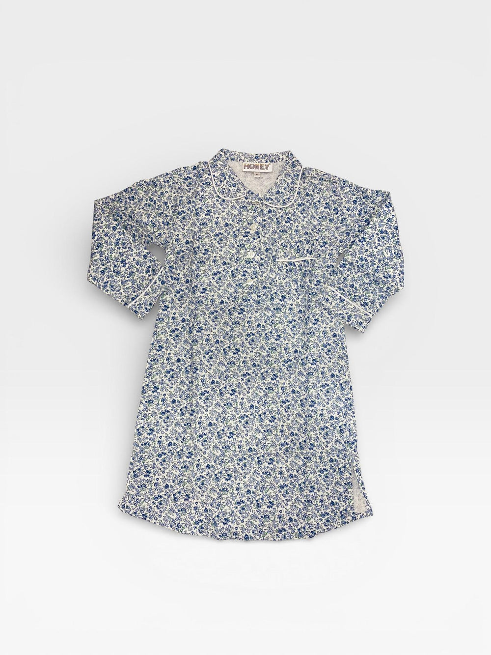 Camicia da notte in flanella a fiori blu NANCY 25 BF 779 GOLD 