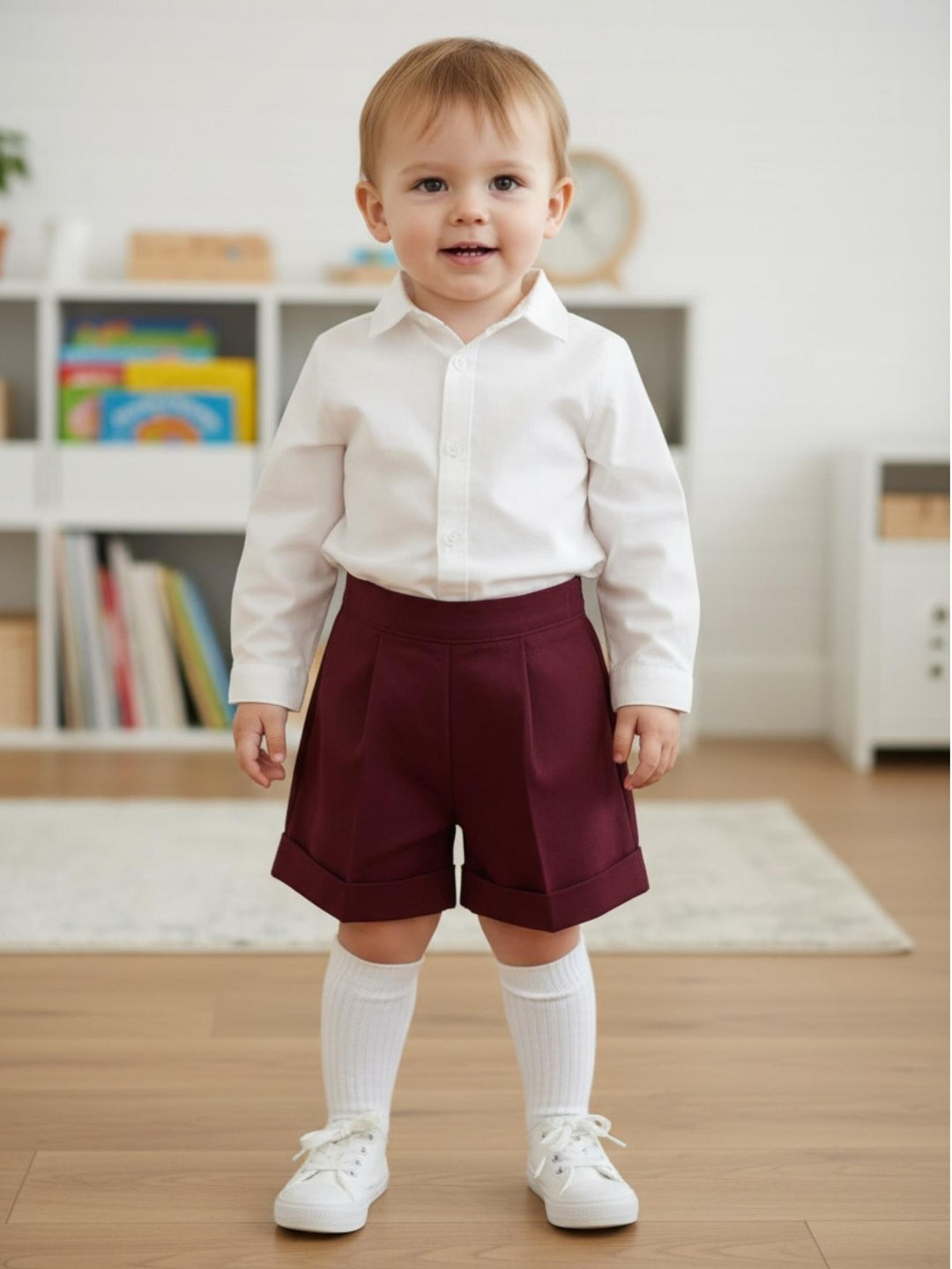 Bermuda all'Inglese in fresco lana bordeaux NAPOLI 107 Mantì 