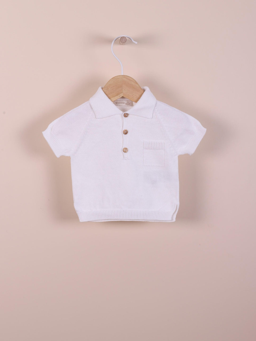 Polo a maniche corte in filo di cotone bianco 09319A 03 WEDOBLE 