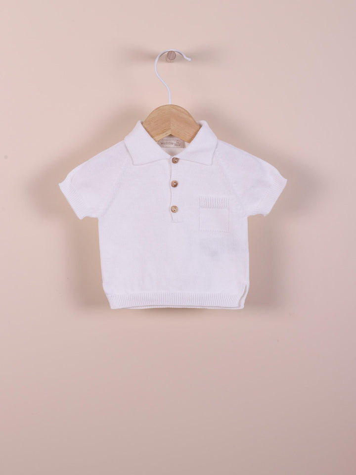 Polo a maniche corte in filo di cotone bianco 09319A 03 WEDOBLE 