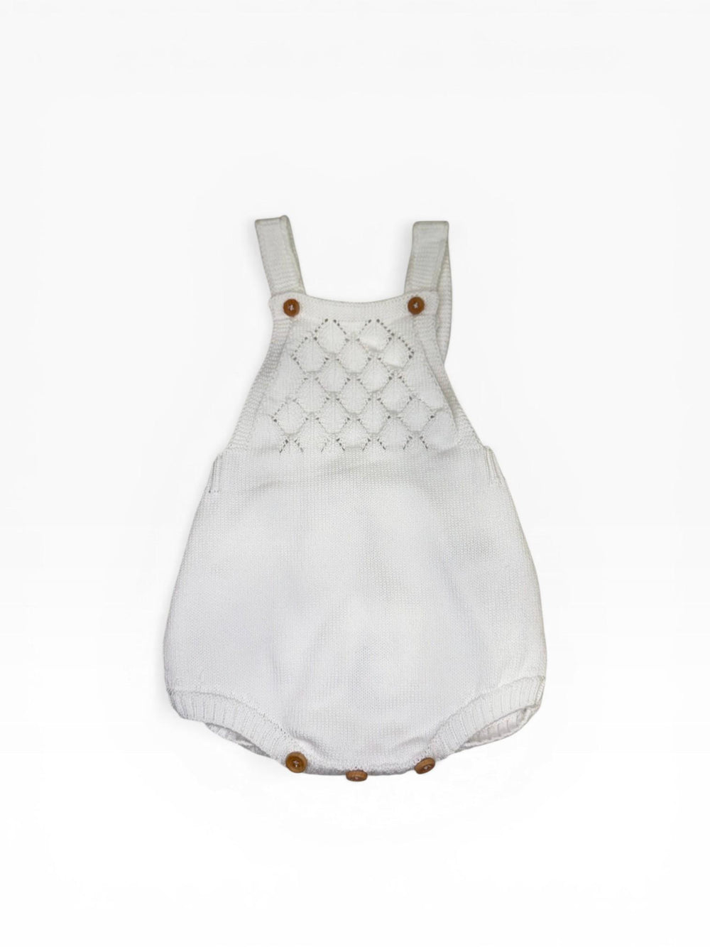 Salopette corta in filo bianco 26104 10 Babby 