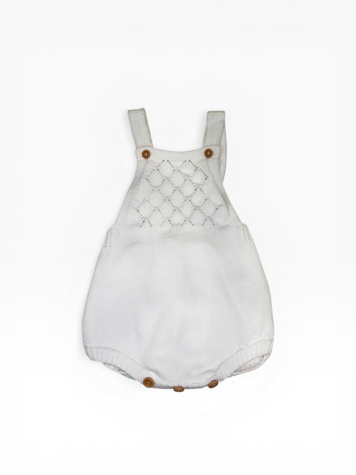 Salopette corta in filo bianco 26104 10 Babby 