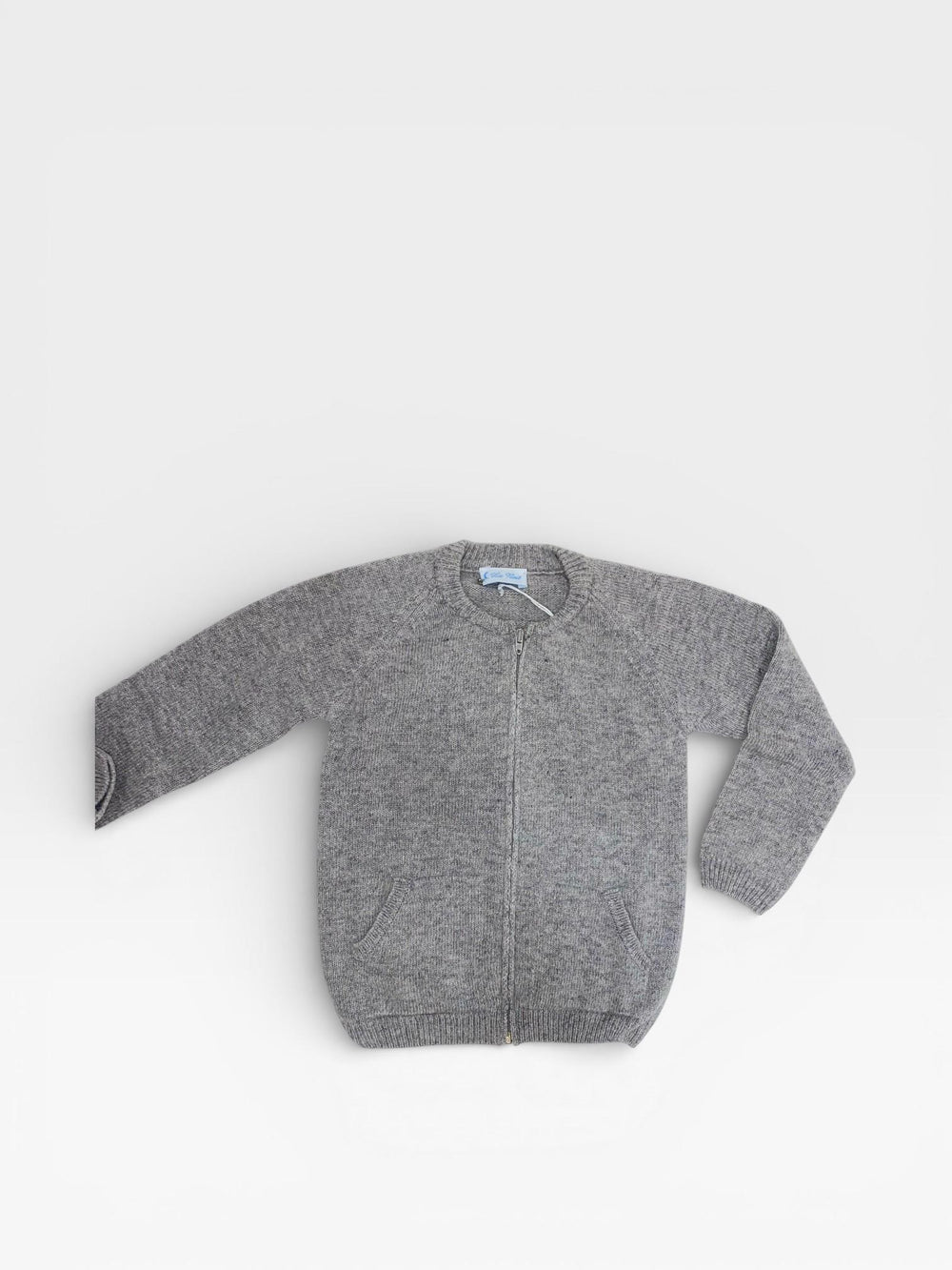 Cardigan in lana con zip grigio LN60641 GR LA NUIT 