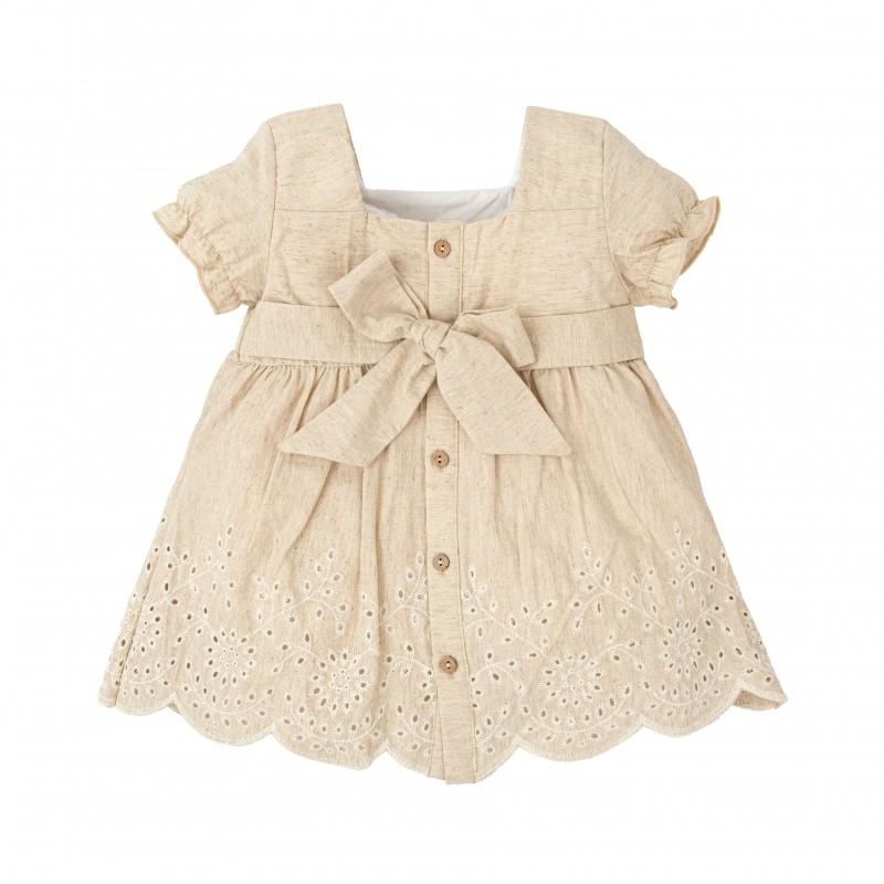 Abito beige in lino e sangallo 92407 BS BABIDU 