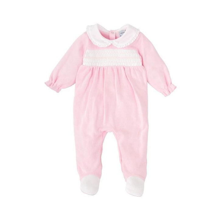 Tutina caldo cotone con dettaglio punto smock 11626 BR BABIDU 