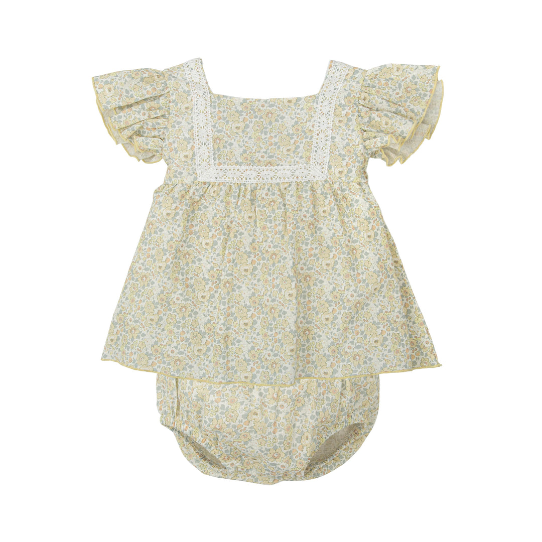 Complet con stampa floreale e dettagli in pizzo 93415 GI BABIDU 