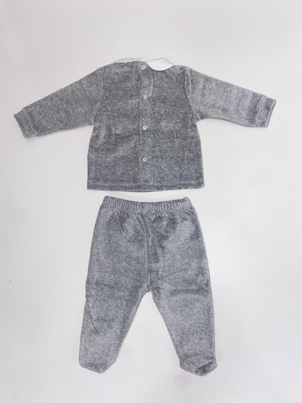 Completo due pezzi in ciniglia con dettaglio scozzese 9079/05 GR PERDIPIU' 