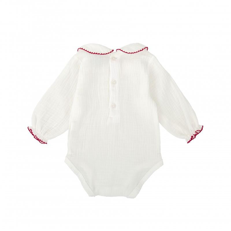 Body elegante con colletto ricamato 1305 LRS BABIDU 