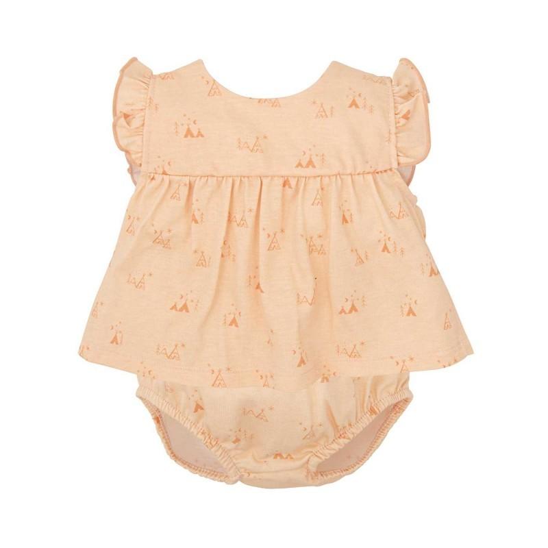 Completo bambina arancione, composto da culotte e camicetta 42238 AR BABIDU 