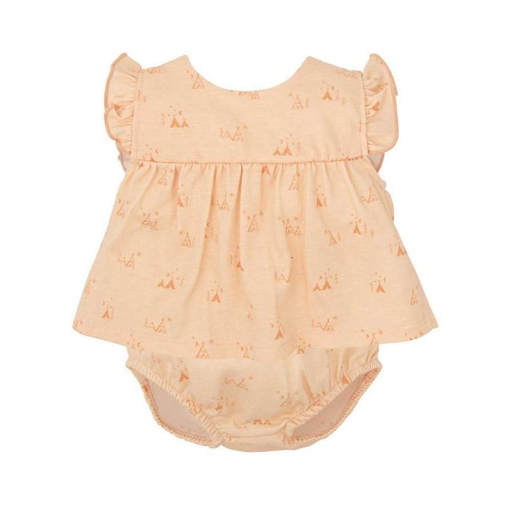 Completo bambina arancione, composto da culotte e camicetta 42238 AR BABIDU 