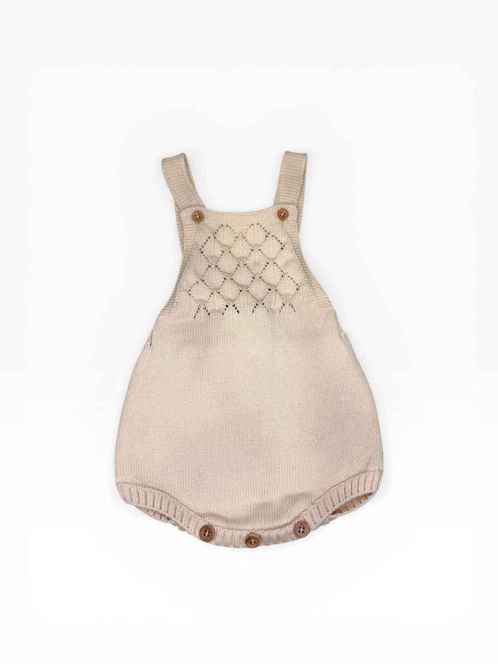Salopette corta in filo beige 26104 12 Babby 