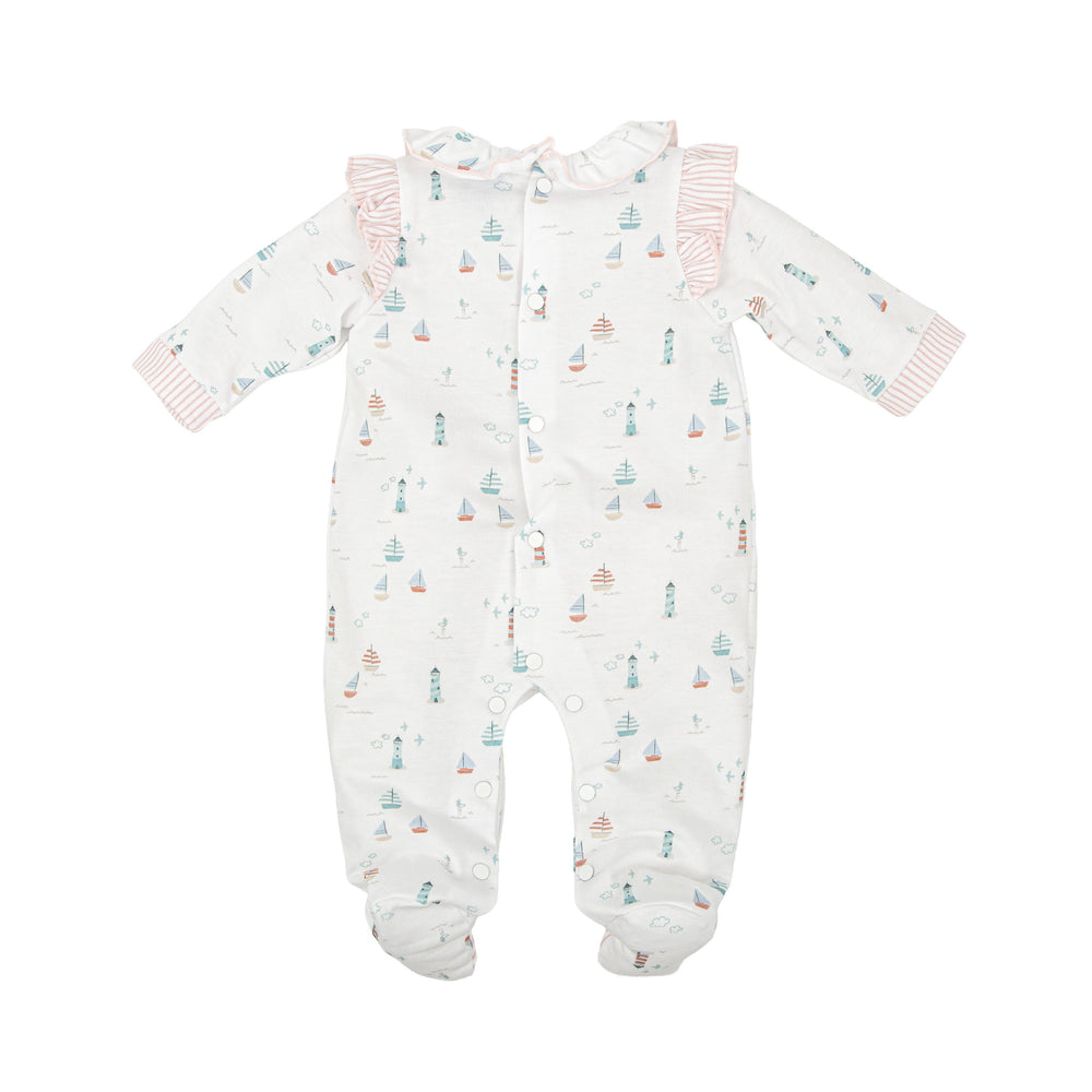 Tutina a tema marino con dettagli rosa 14221 BR BABIDU 