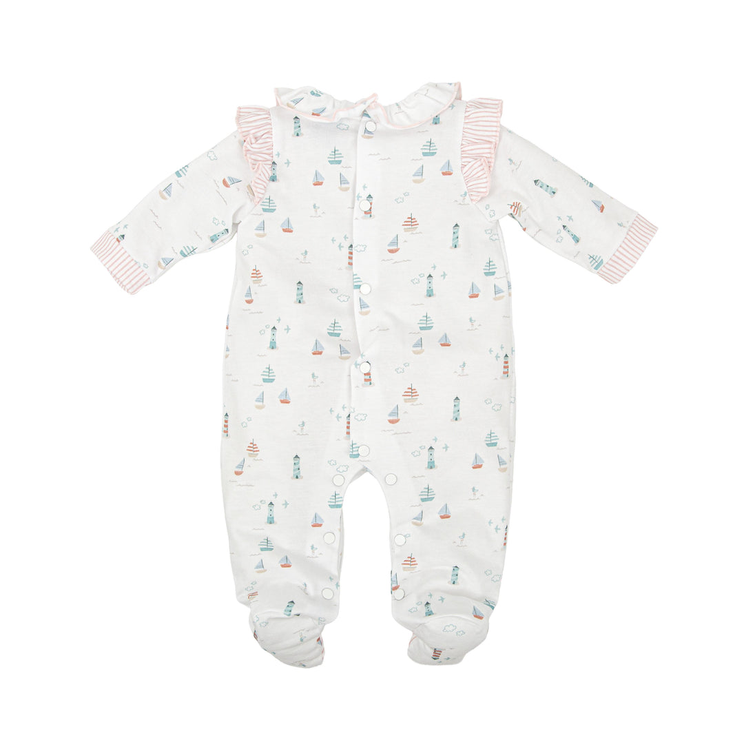 Tutina a tema marino con dettagli rosa 14221 BR BABIDU 
