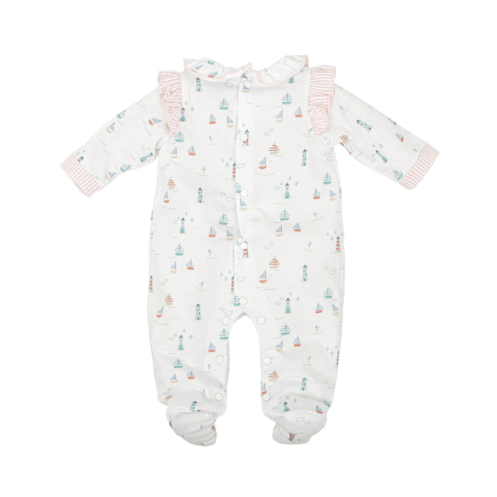 Tutina a tema marino con dettagli rosa 14221 BR BABIDU 
