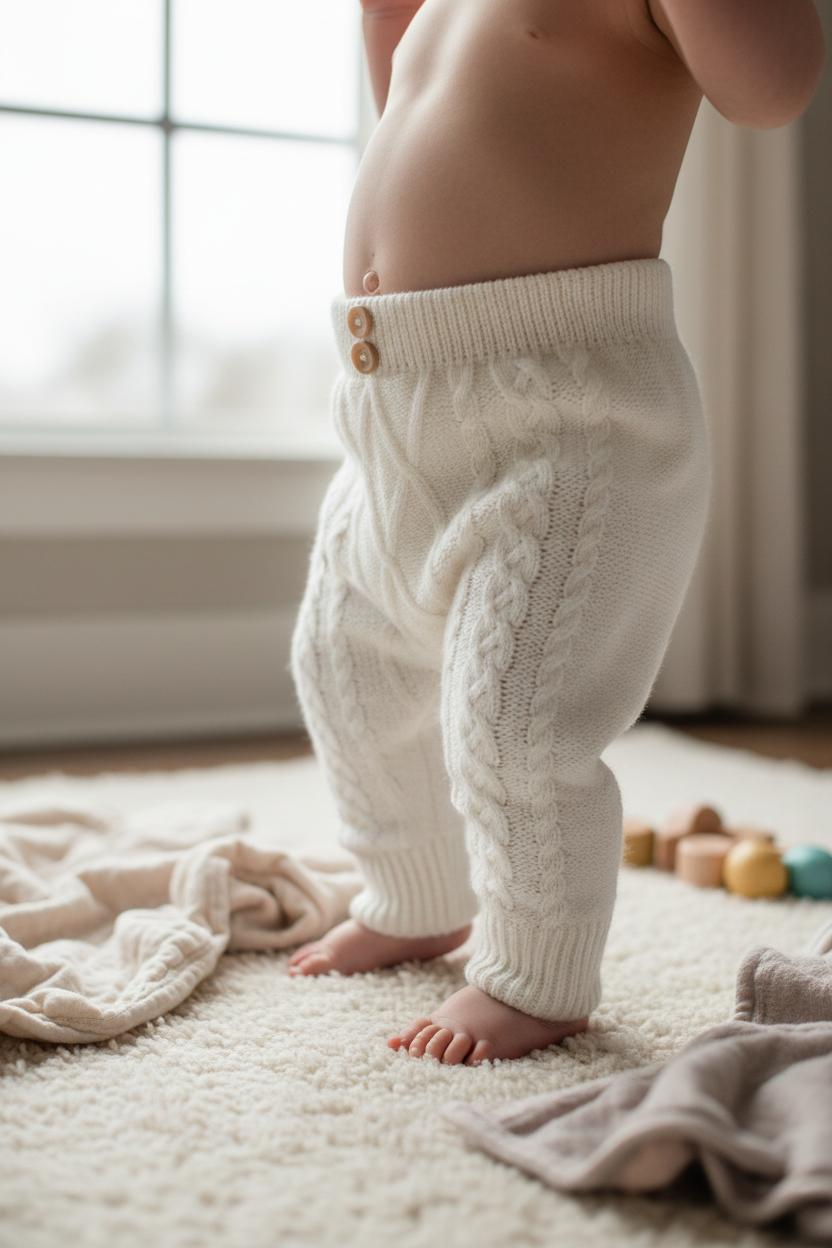 Ghettine in misto lana color latte 25202 LA Babby 