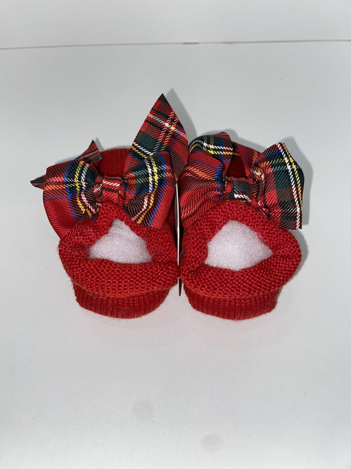 Scarpine in lana con fiocco decorativo tartan 3063 S1 STORY calze 