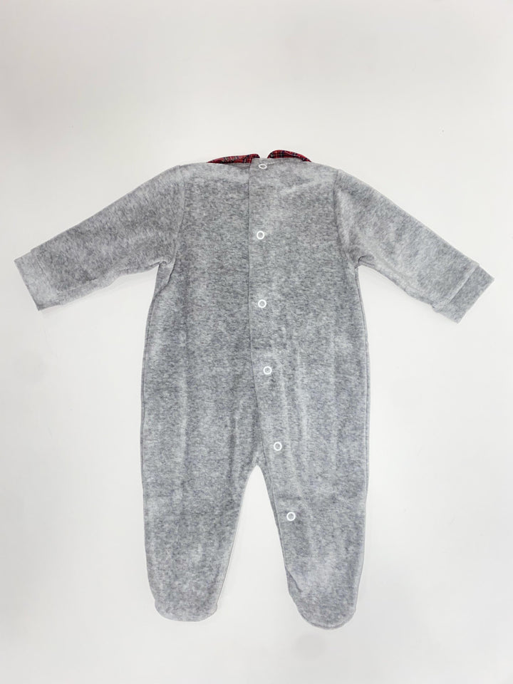 Tutina in ciniglia grigio con stelle tartan 9075 GR PERDIPIU' 