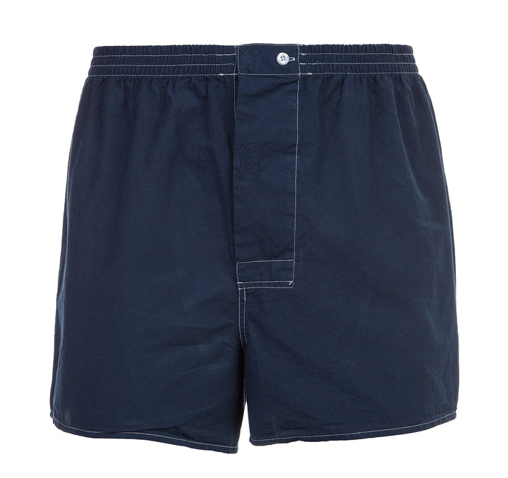 Pigiama in cotone corto bianco con pantaloni blu PETER UCC/2 483 GOLD 
