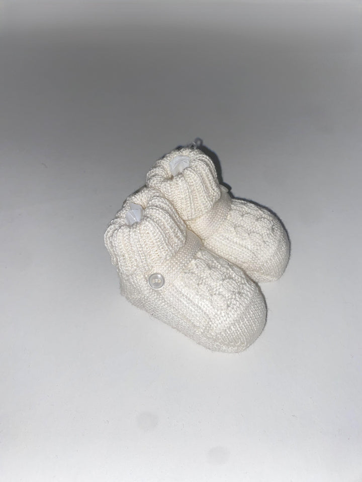 Scarpine da neonato in lana con lavorazione a treccia 702 LA BABY Lord 