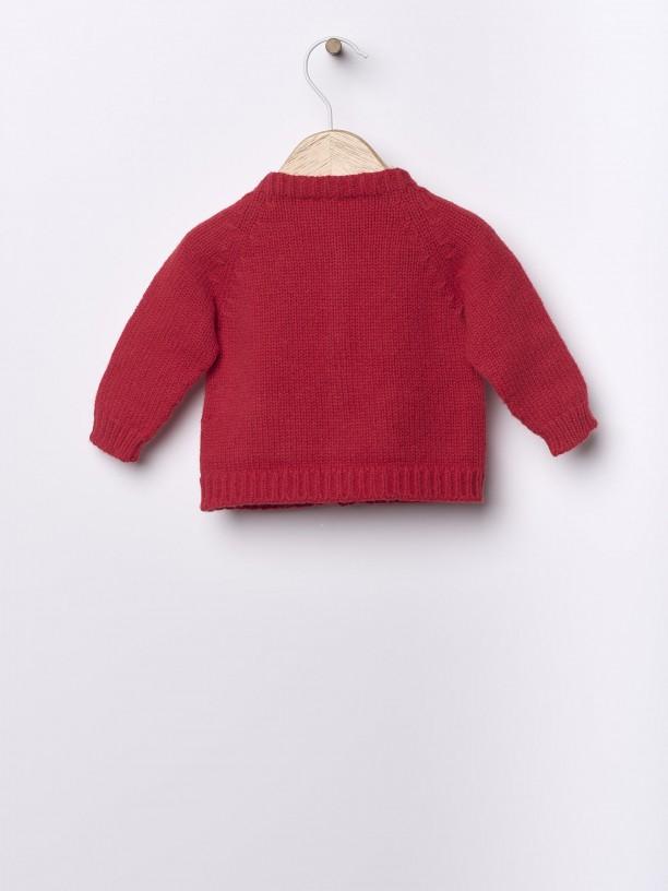 Cardigan scollo tondo in lana merino 09308B 05 WEDOBLE 