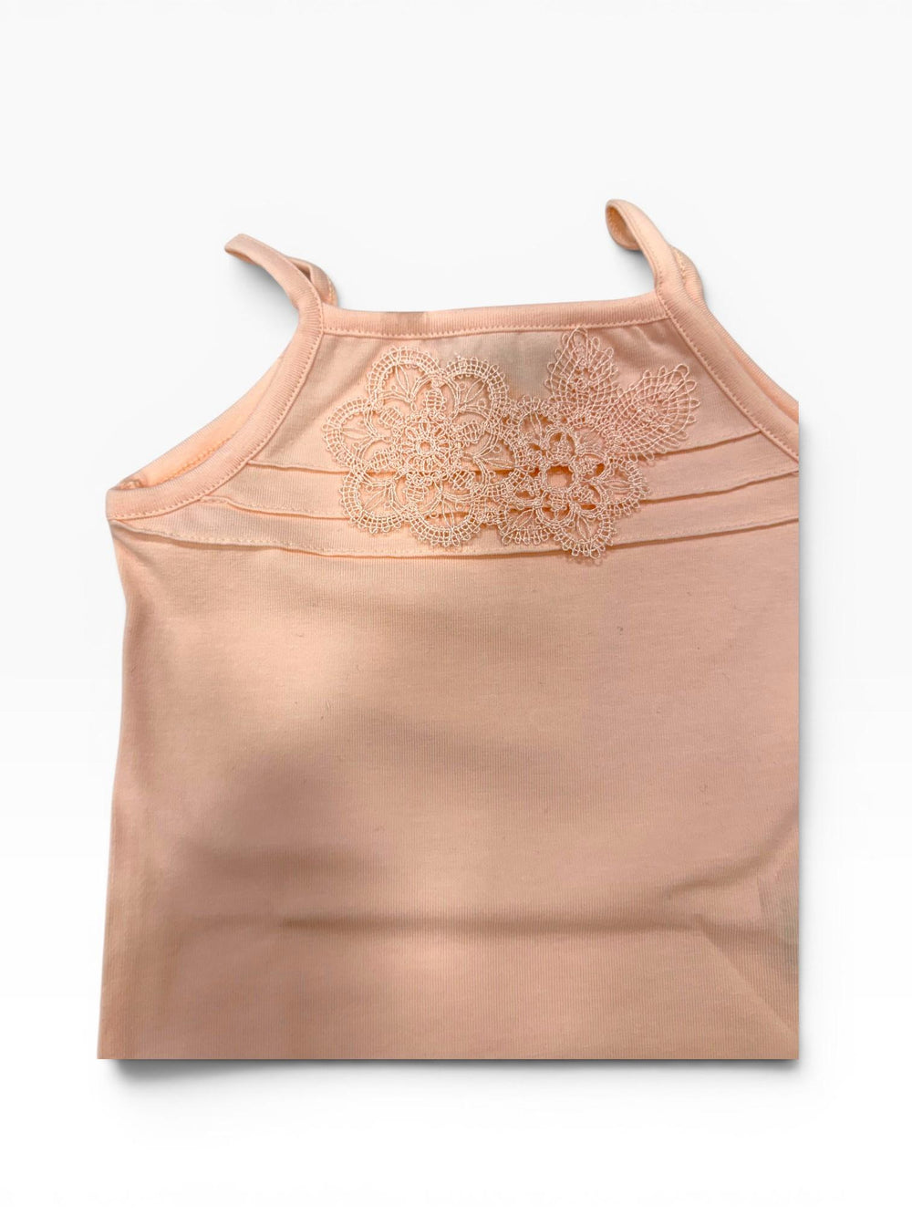 Body a canotta in cotone rosa antico con ricamo floreale 50031 R3 La Perla 