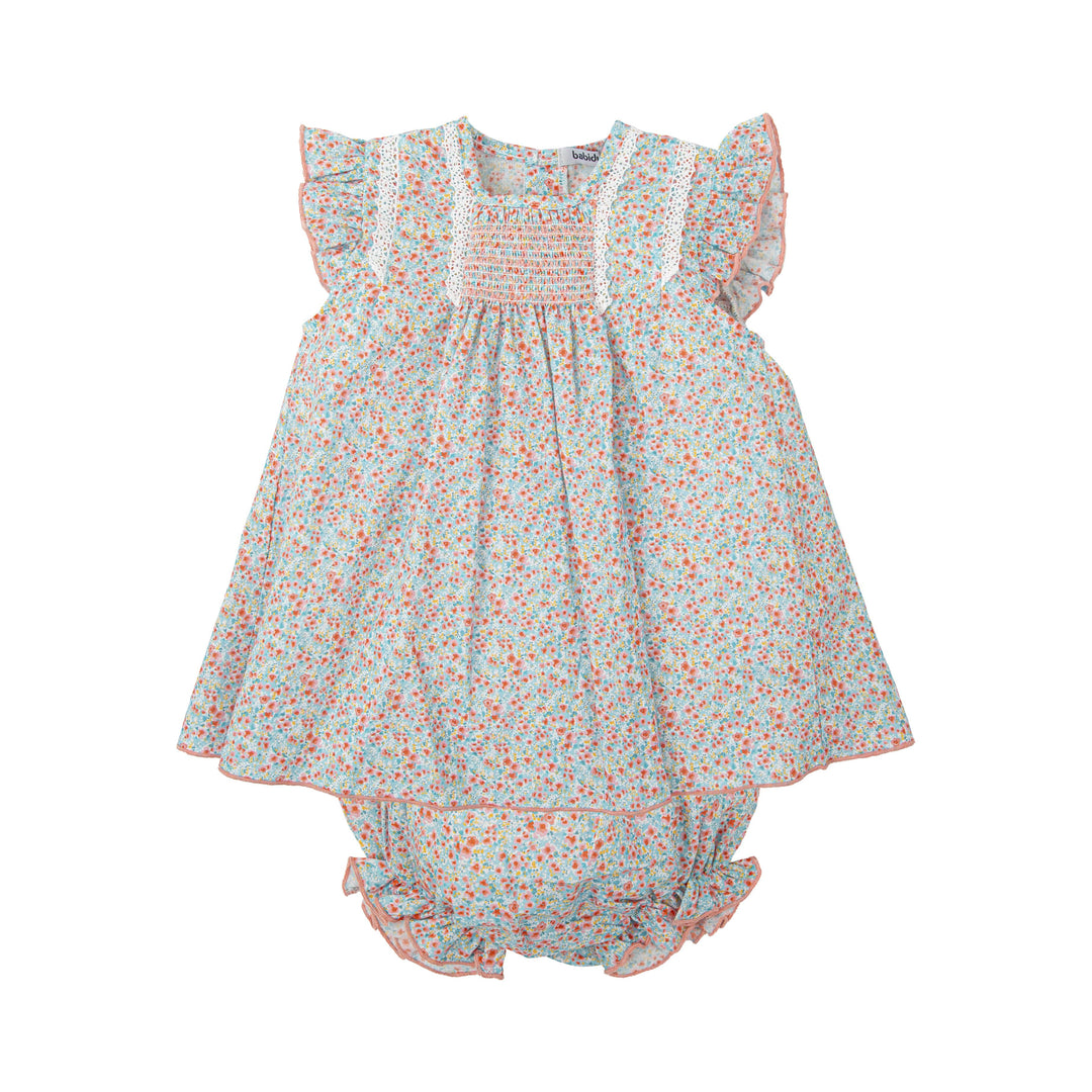 Completo con culotte a fiori e pizzo 92421 MU BABIDU 