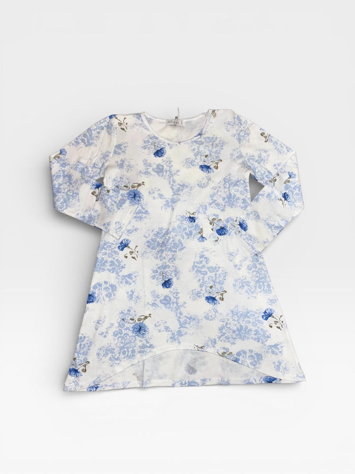 Camicia da notte in cotone caldo a fantasia floreale blu SI16 6632A00 737# SOTTOCOPERTA 