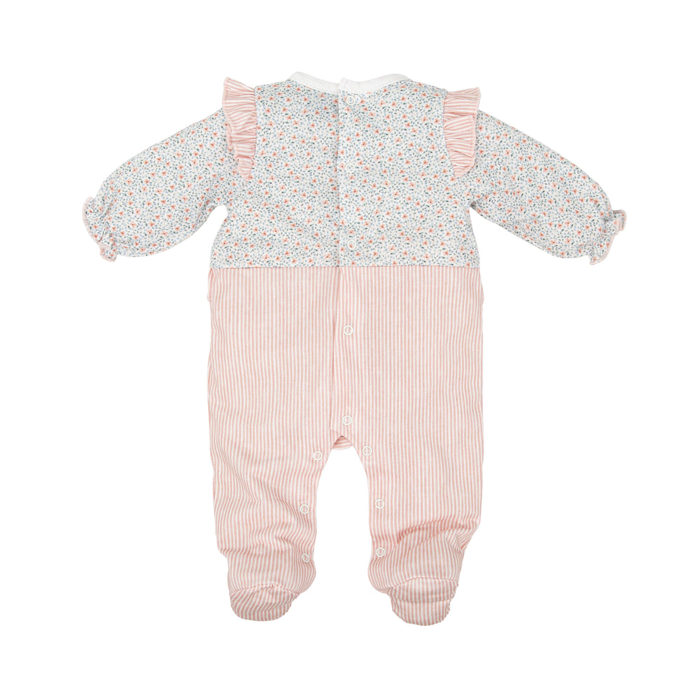 Tutina in cotone con fiori e righe 11223 MU BABIDU 