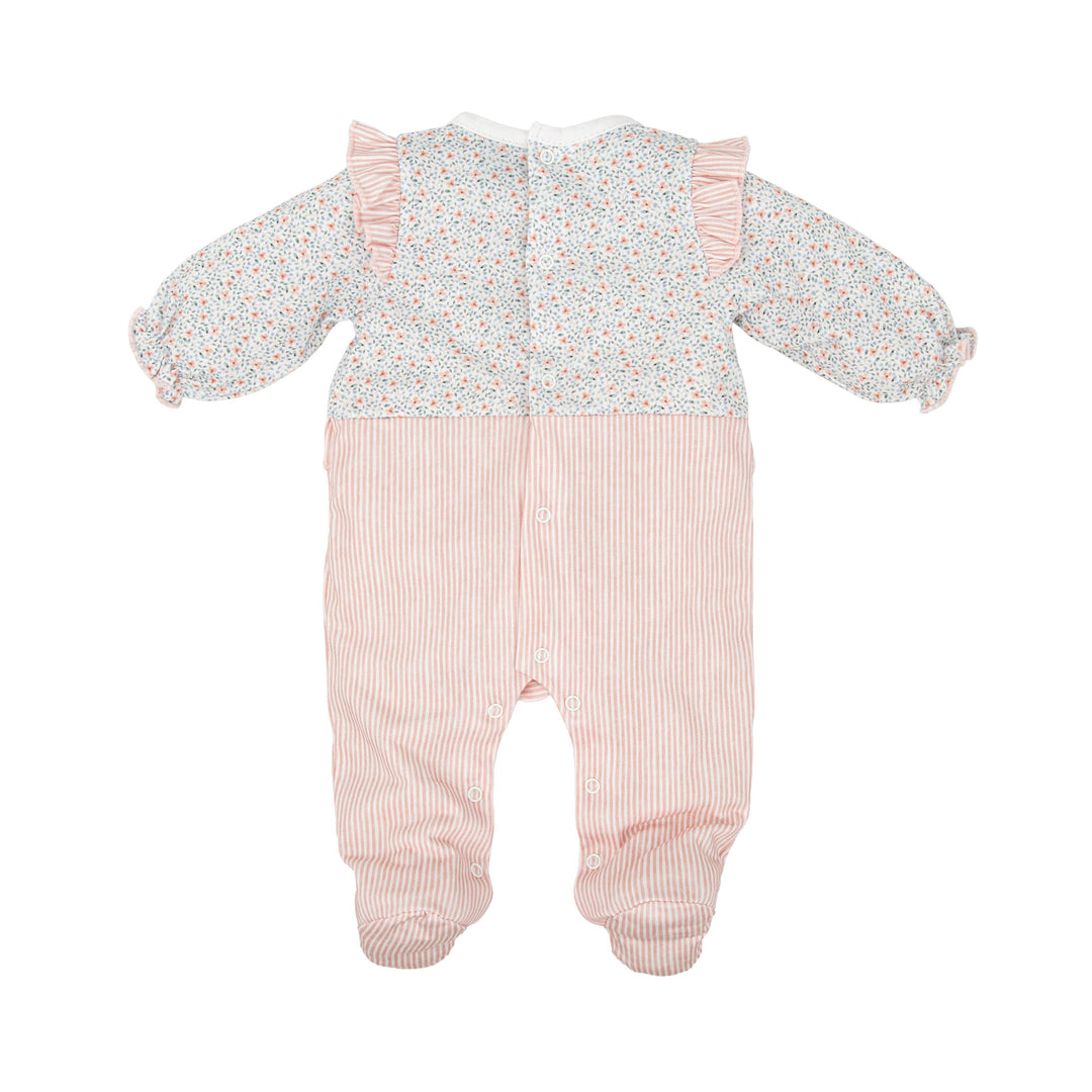Tutina in cotone con fiori e righe 11223 MU BABIDU 