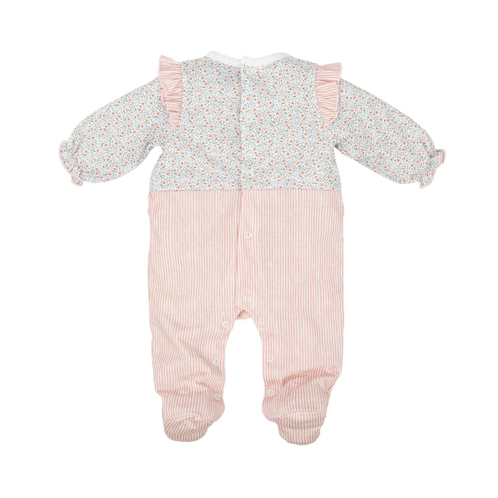 Tutina in cotone con fiori e righe 11223 MU BABIDU 