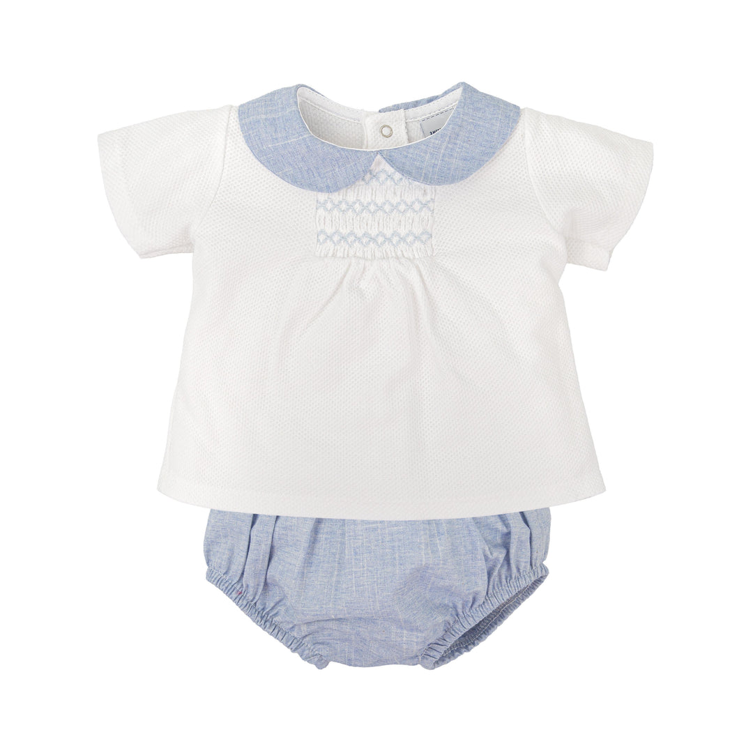 Completo camicina a nido d'ape e culotte 43361 JE BABIDU 