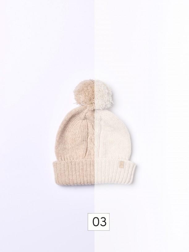 Cappello con ponpon in lana merino 11307B 03 WEDOBLE 