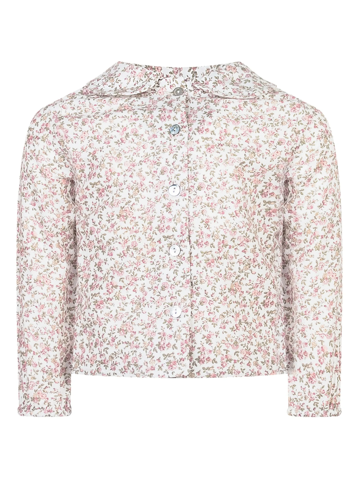 Camicia in cotone neonata con stampa floreale CAM/R N VE ORSO BRUNO 