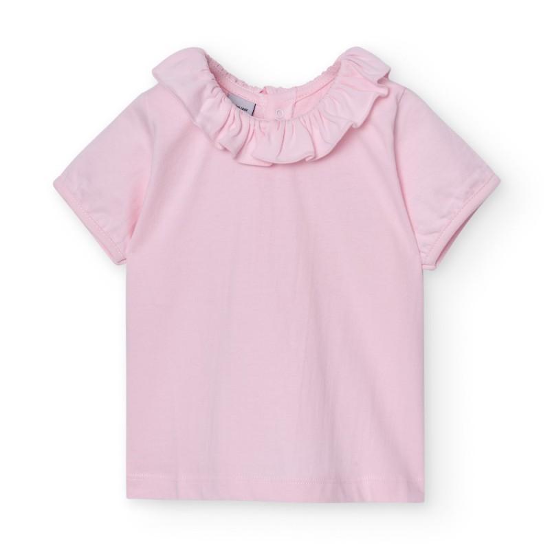 Tshirt rosa con volant 80118 ROA BABIDU 