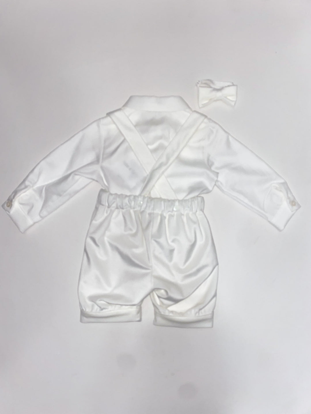 Salopette e camicia in velluto bianco CB8290/B BI Teto e Tatta 