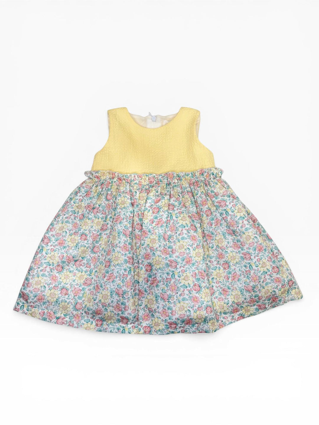 Abito con corpino giallo e gonna a fiori AB601 GI NINNAOH 