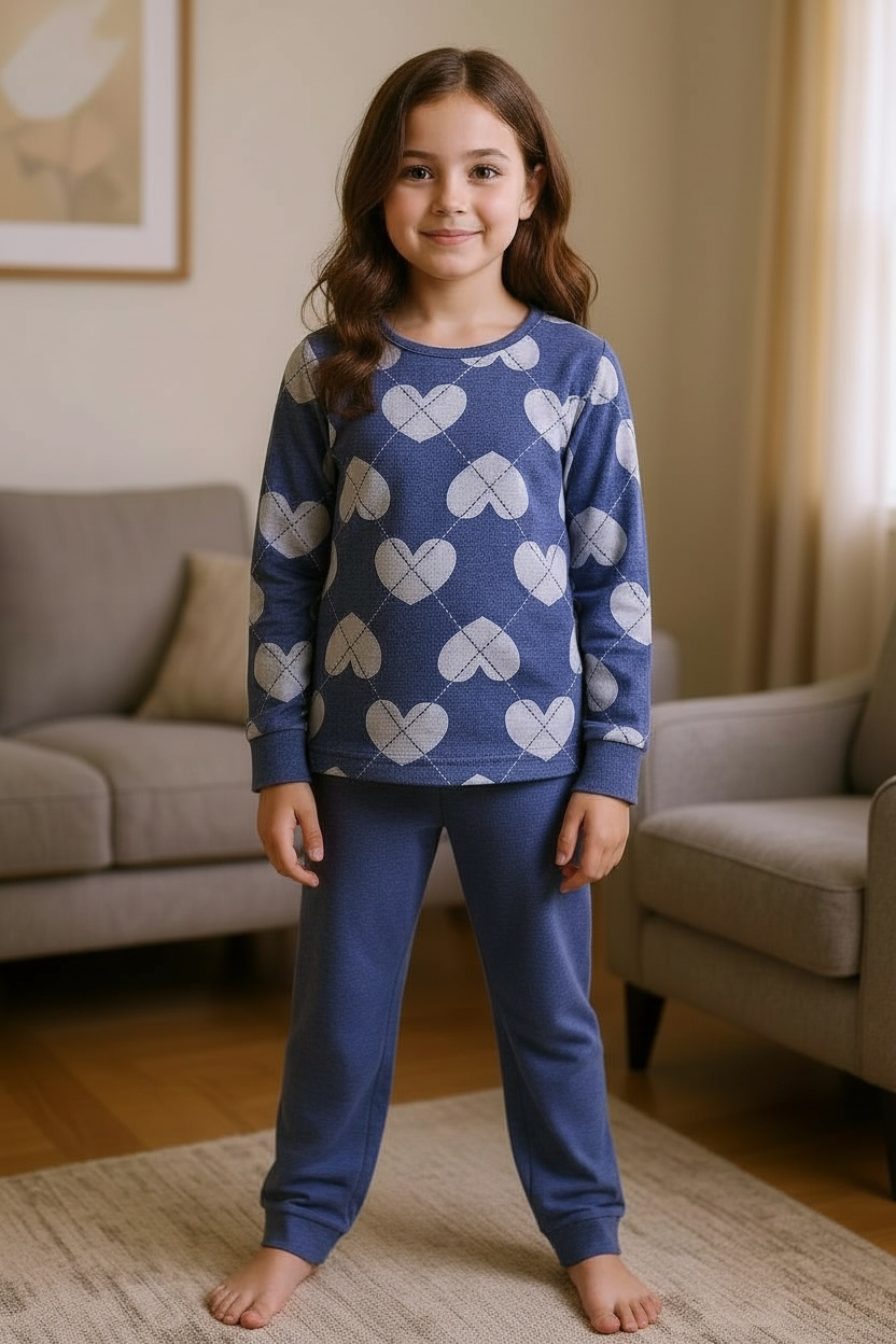 Pigiama in punto milano con trama a cuori FSI 9125I00 58# SOTTOCOPERTA 