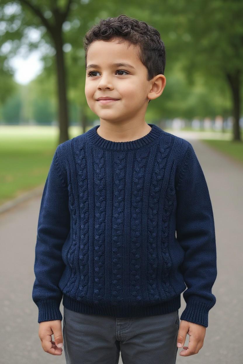Maglione in filo a trecce bambino 33716/B B9 Per Te 