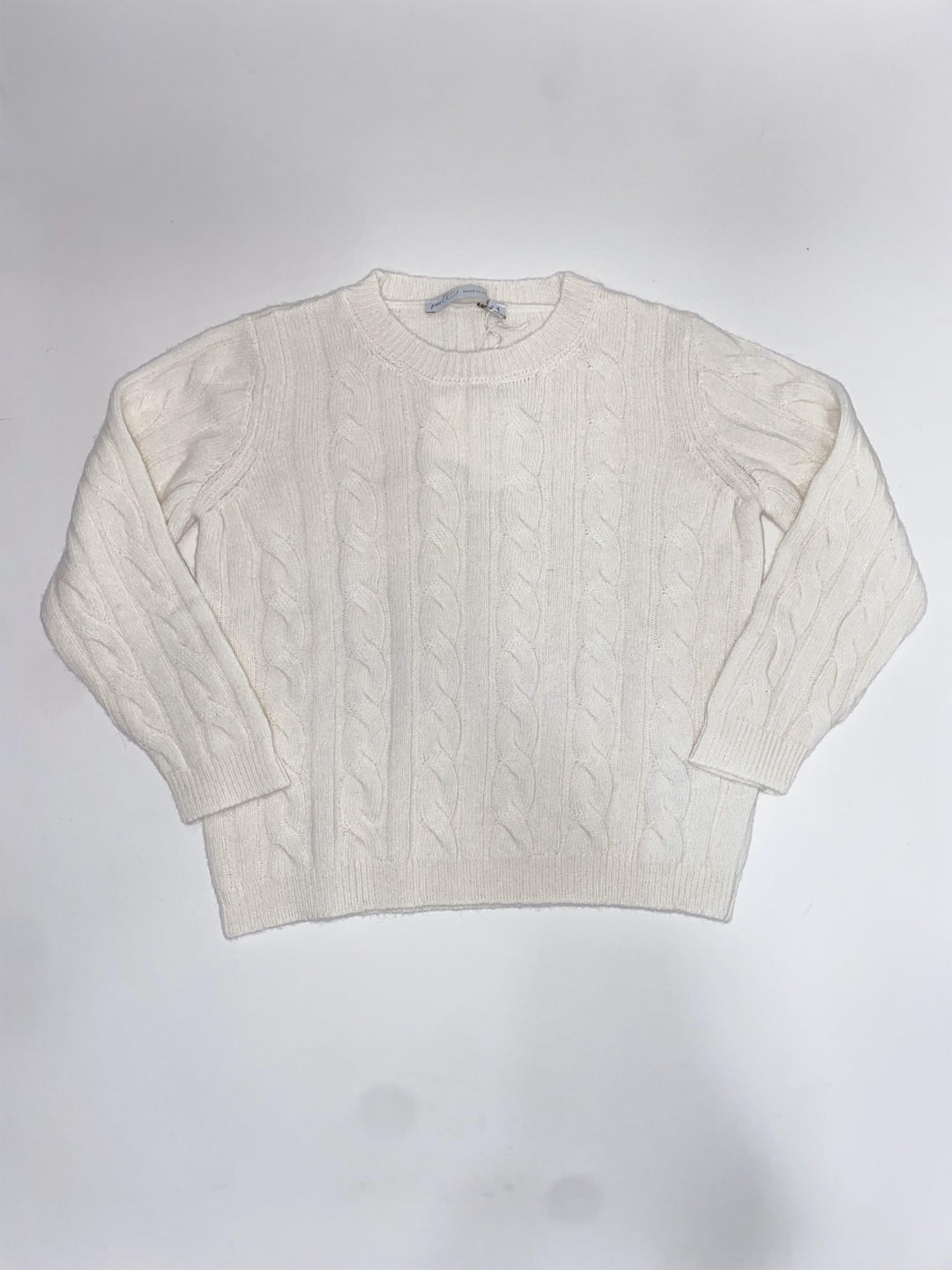 Maglione in lana a treccia latte 44576 X1 Per Te 