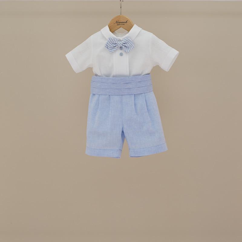 Completo in lino con papillon a righe CO500 BC NINNAOH 