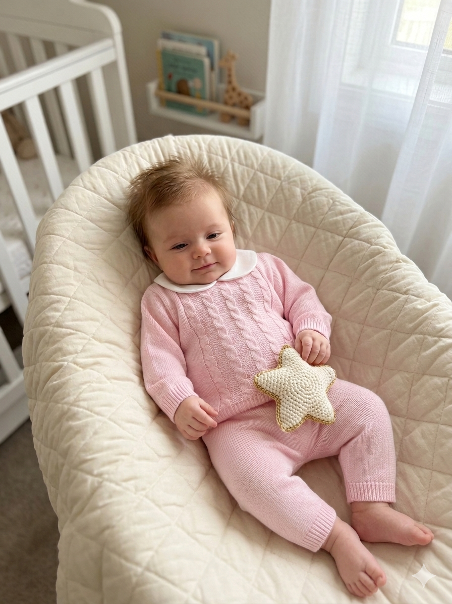 Completo in filo a treccina rosa 564 RO BABY Lord 