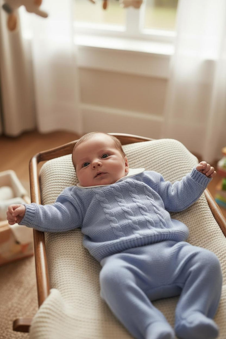 Completto due pezzi in lana con trecce 516 CE BABY Lord 